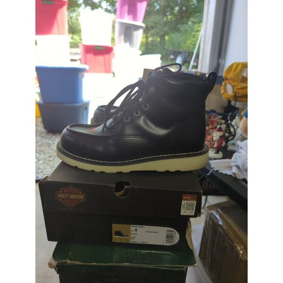 Harley-Davidson Womens Denway 4.5 Smooth Black Boots EUC Size 9 - Picture 4 of 9